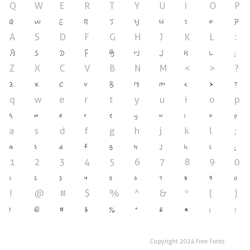 Character Map of HanyiSentyJoy Regular