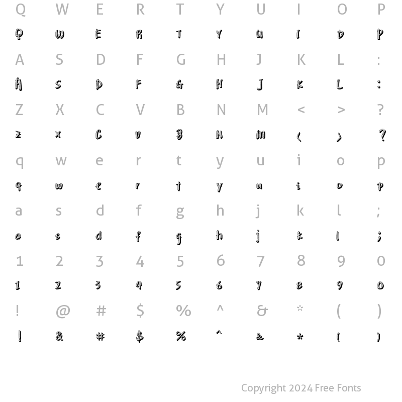 Character Map of HanyiSentyMarshmallowChalkB Regular