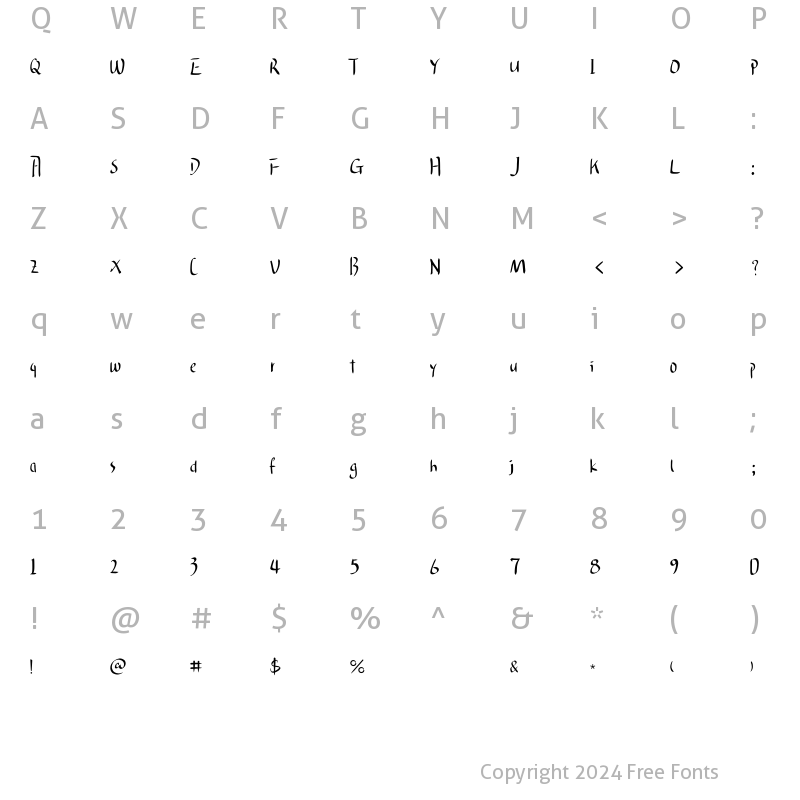 Character Map of HanyiSentySuciTablet Regular