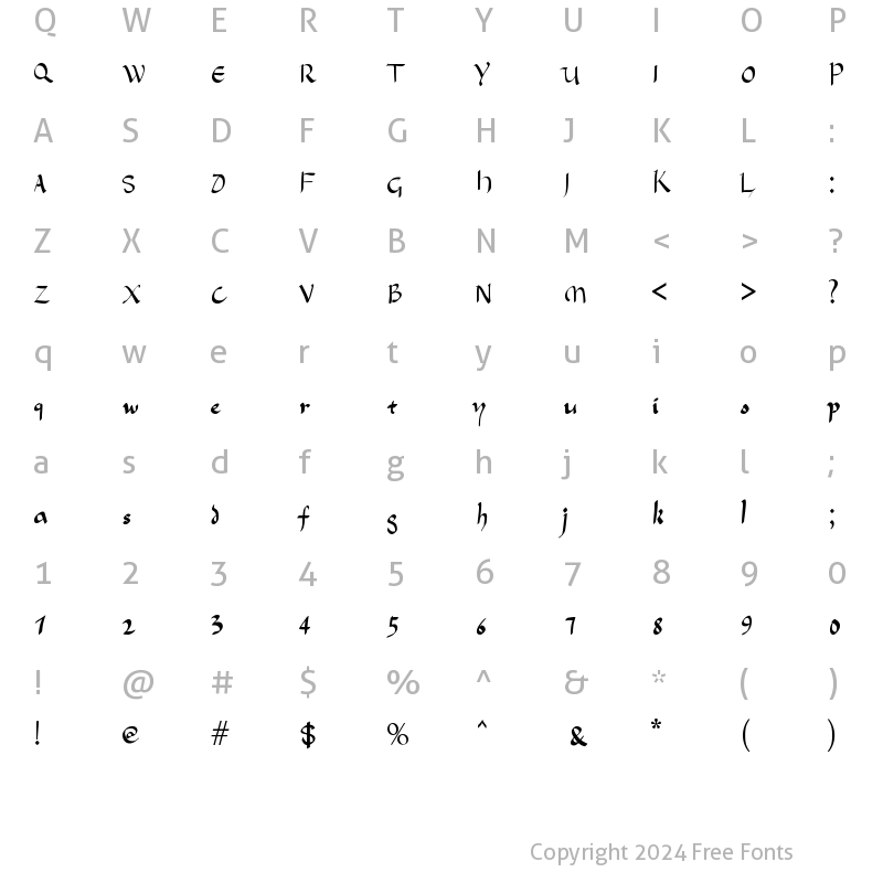 Character Map of HanyiSentyTang Regular