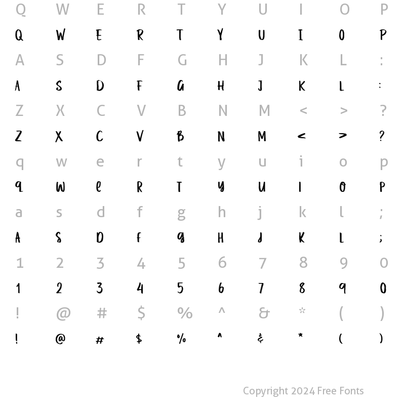 Character Map of Happiness Machine Regular