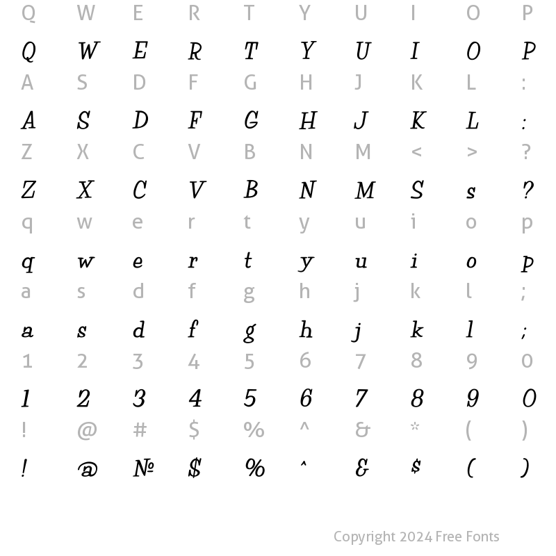 Character Map of Happy Bold Italic