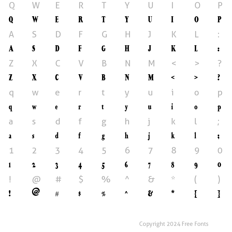 Character Map of Happy Campers NF Regular