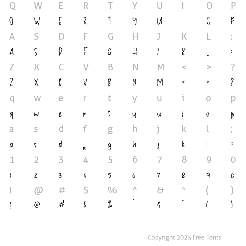 Character Map of Happy Cheese Regular