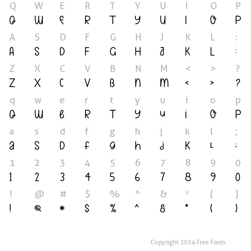 Character Map of Happy Christmas Regular