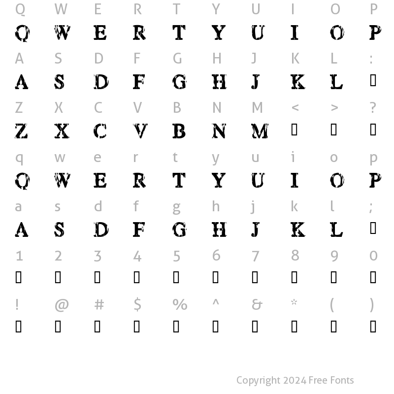 Character Map of HAPPY DAZE Regular