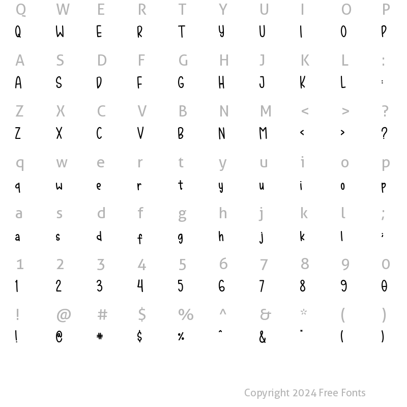 Character Map of Happy Ending Regular