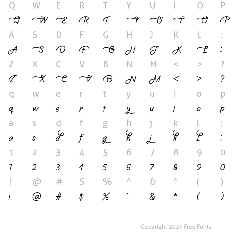 Character Map of Happy Family Regular