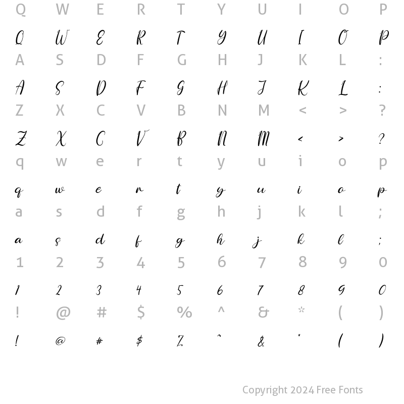 Character Map of happy floral Regular