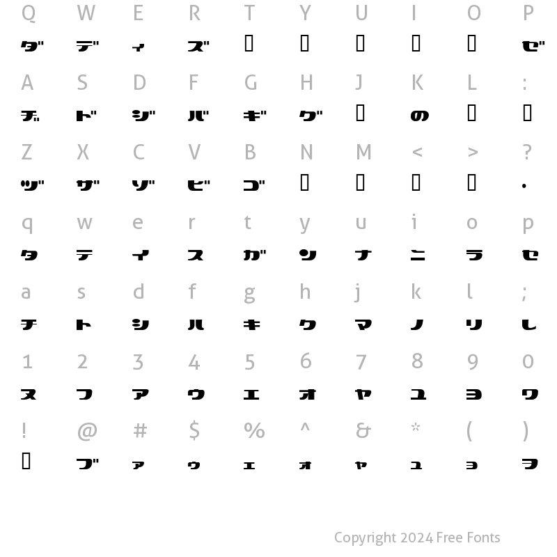 Character Map of happy frame