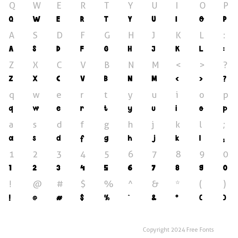 Character Map of Happy House Plain Regular