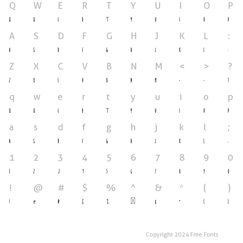 Character Map of Happy Love Regular