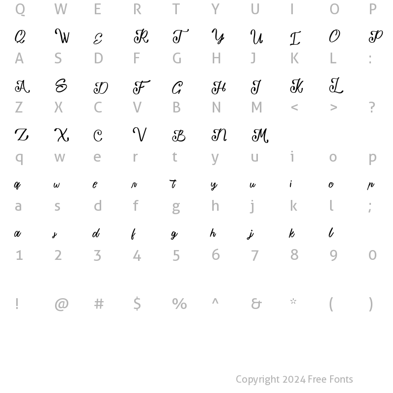 Character Map of Happy New Year Regular