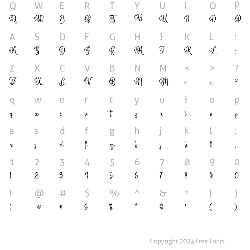 Character Map of Happy People Regular