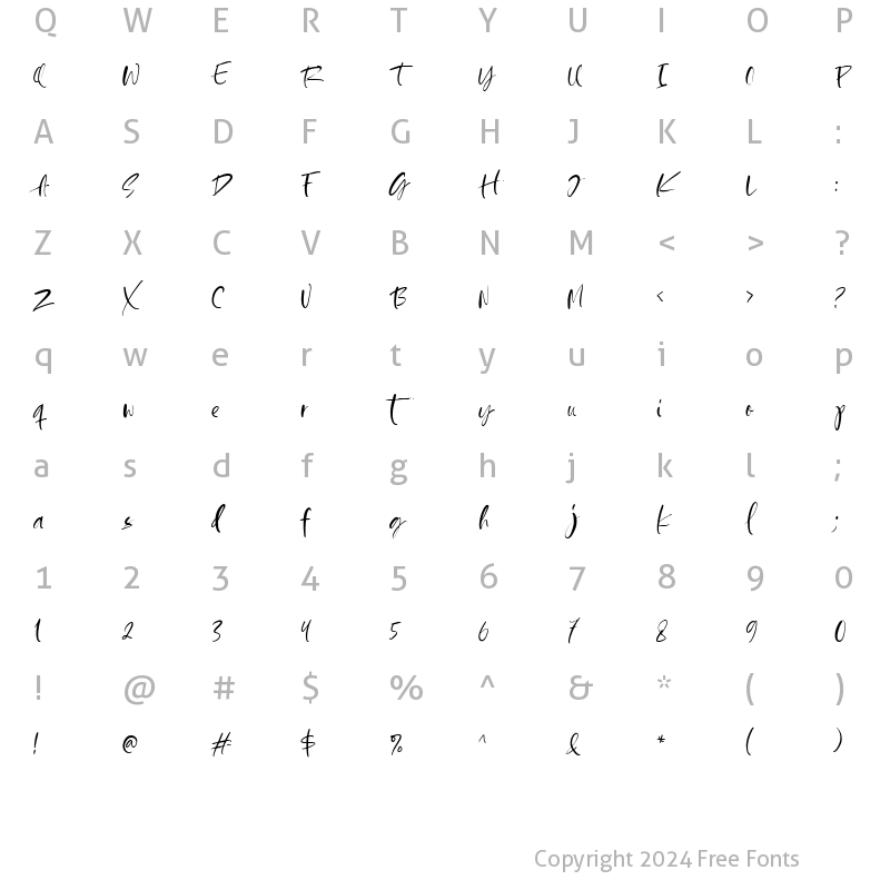 Character Map of Happy Sparkle Regular