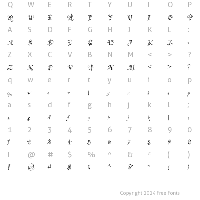 Character Map of HappyNewYear Medium