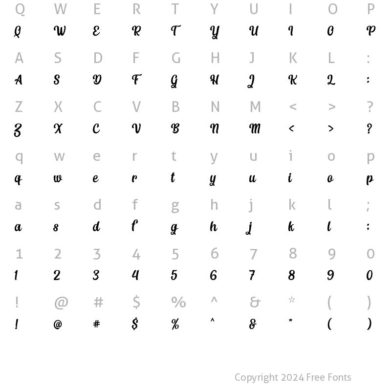 Character Map of HappySnow Regular