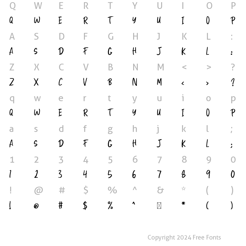 Character Map of Hapyer Regular