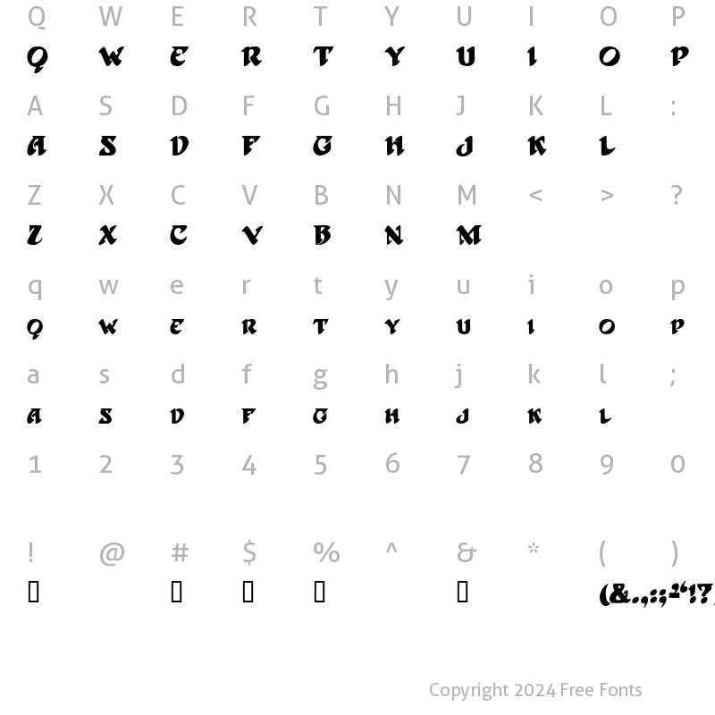 Character Map of Harbinger? Regular