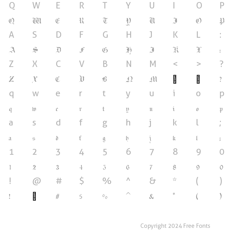 Character Map of Harbour Lined