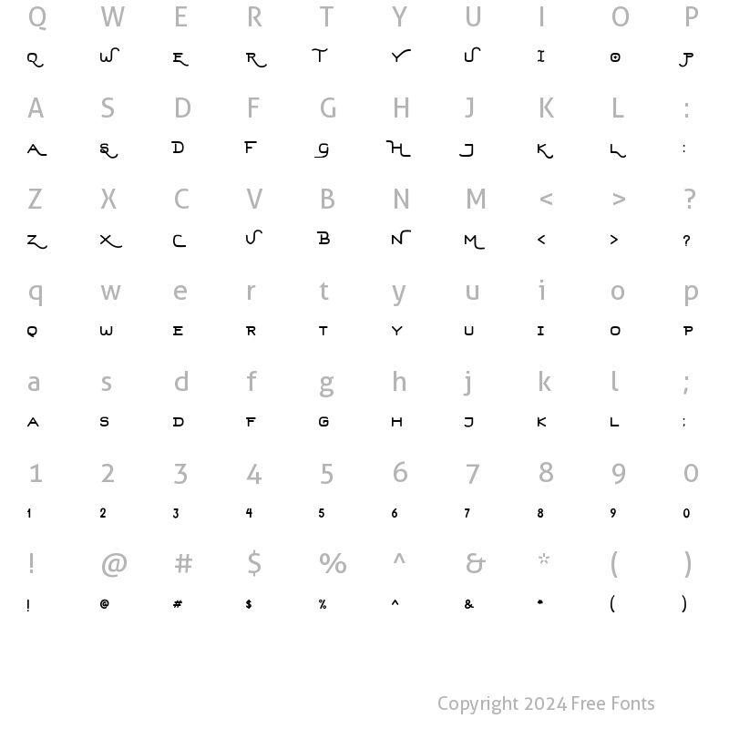 Character Map of Hard Stones Sans Regular