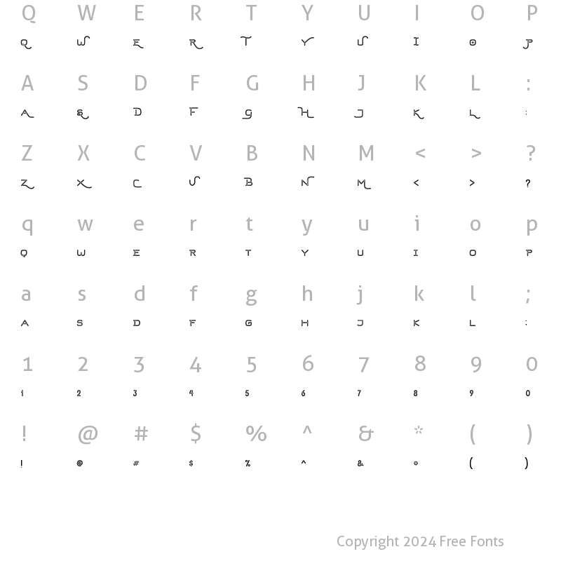 Character Map of Hard Stones Sans Rough Regular