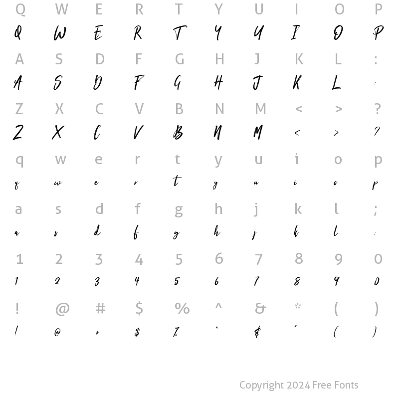 Character Map of Hard To Love Regular