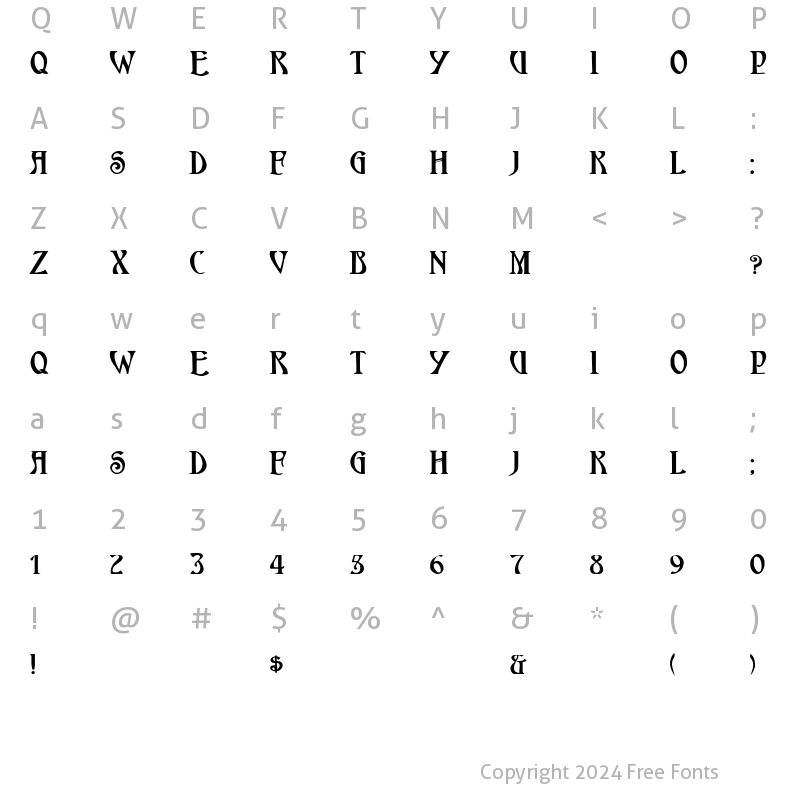 Character Map of HardinCapsWide Bold