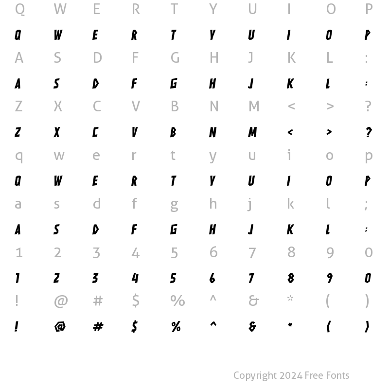 Character Map of HARDLINERS Regular