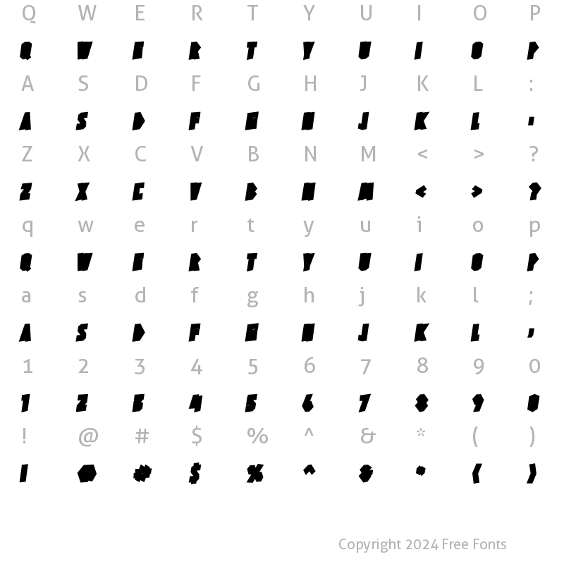 Character Map of HARDLINERS Shadow