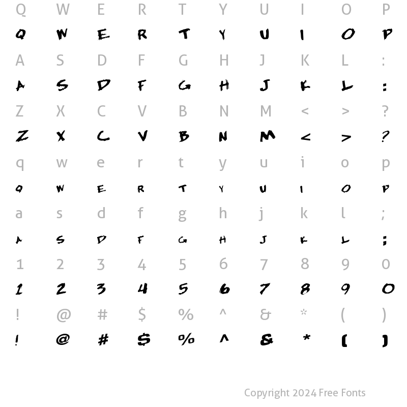 Character Map of Hardly ttnorm Regular