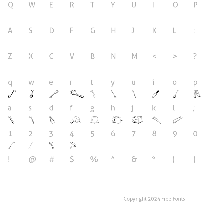 Character Map of Hardware Regular