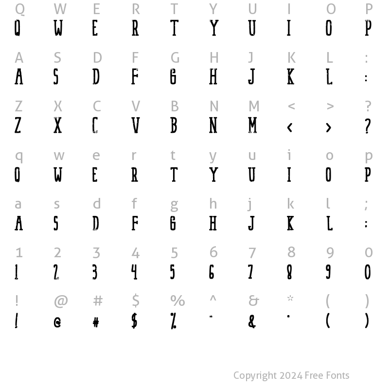 Character Map of HarjunA Brush Brush