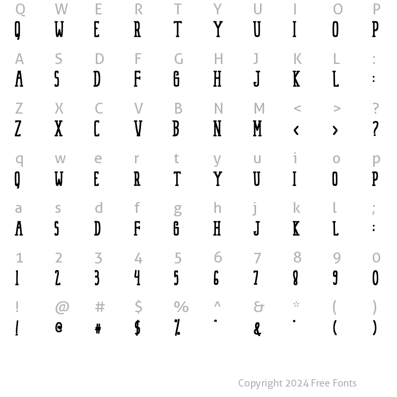 Character Map of HarjunA Regular