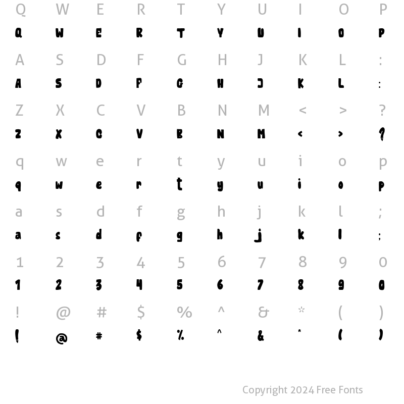 Character Map of Harlem Boston Regular