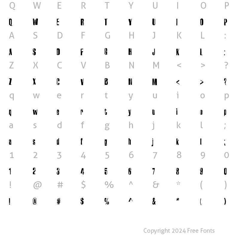 Character Map of Harlem-Slang Normal Regular