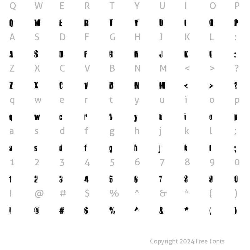 Character Map of Harlem-SlangBold Regular