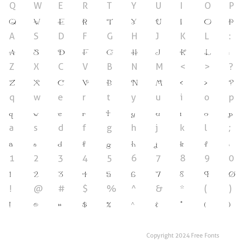 Character Map of Harlequinty Regular