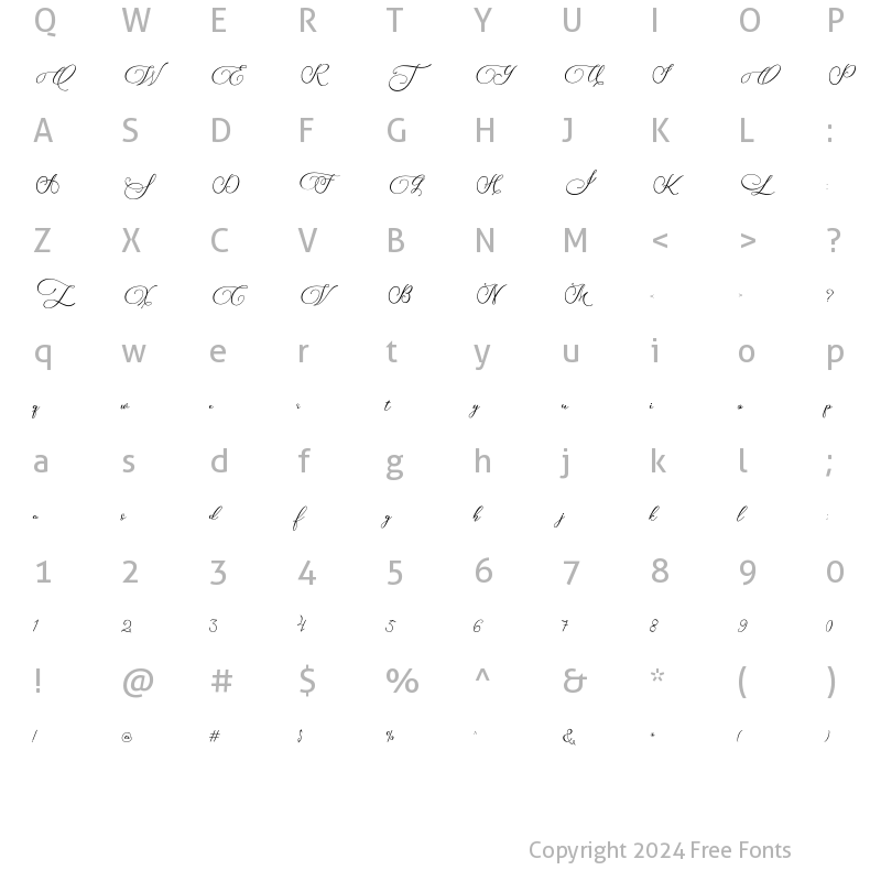 Character Map of Harlfiney Regular