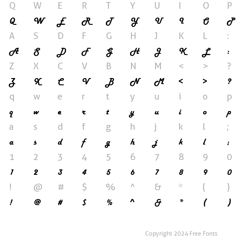 Character Map of Harlow ICG Solid