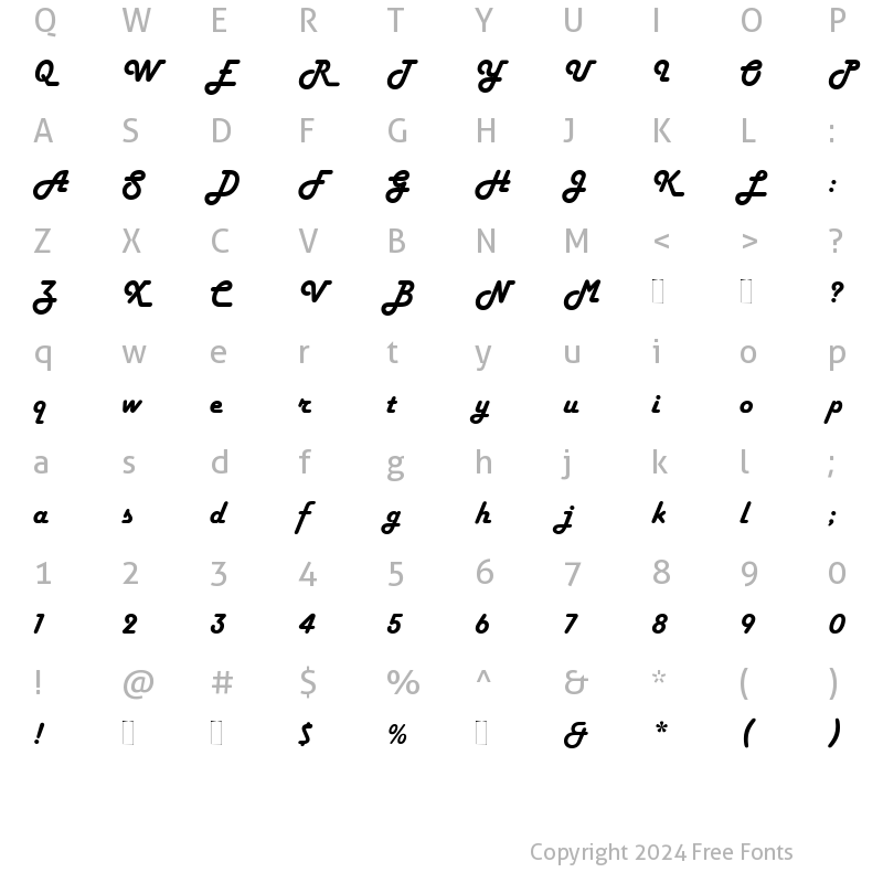 Character Map of Harlow Solid Regular