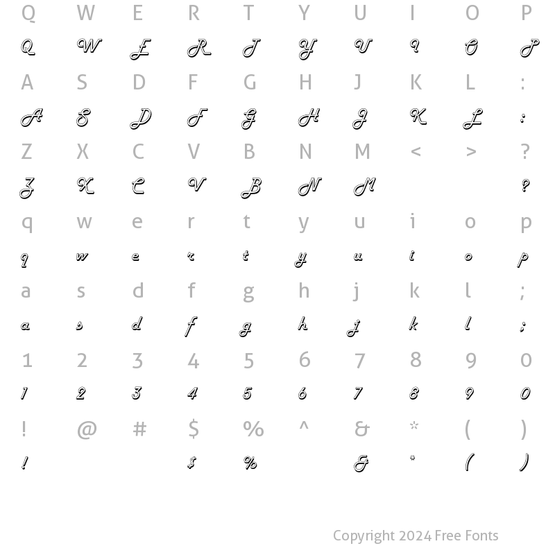 Character Map of HarlowEF Regular