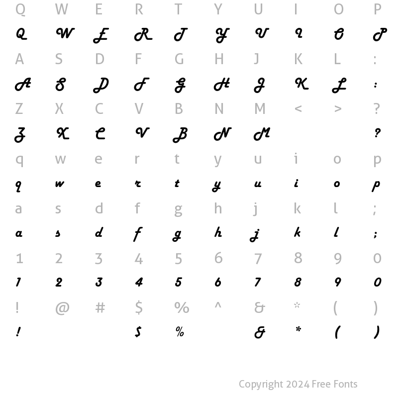 Character Map of HarlowEF-Solid Regular