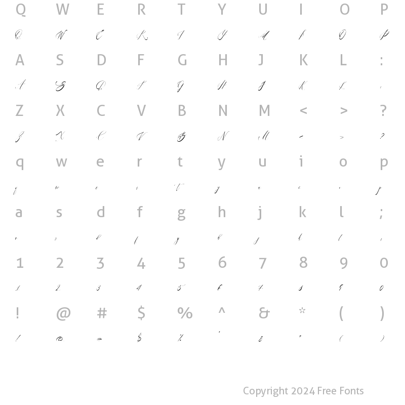 Character Map of harmony Regular