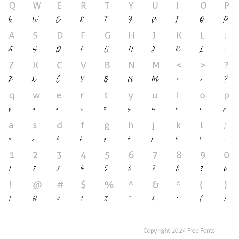 Character Map of Harollds Regular