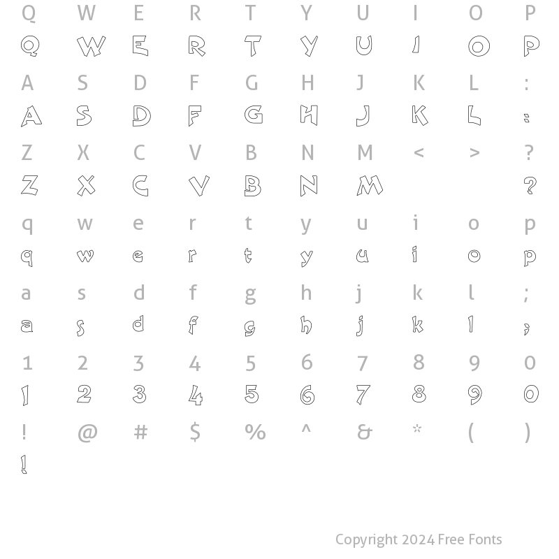 Character Map of Harquil Hollow Regular