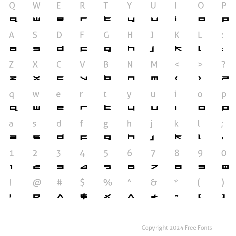 Character Map of Harrier Bold Expanded Bold Expanded