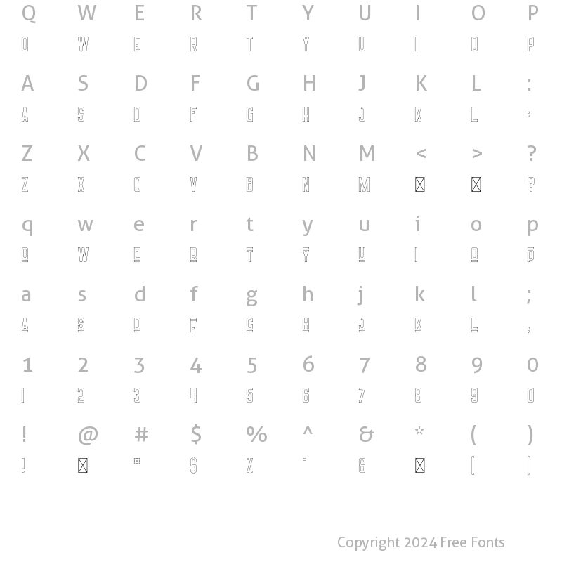 Character Map of Harrison Outline