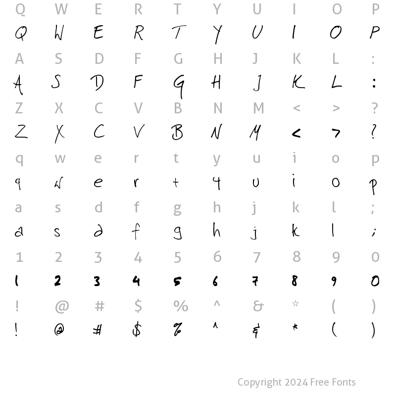 Character Map of harrison Regular