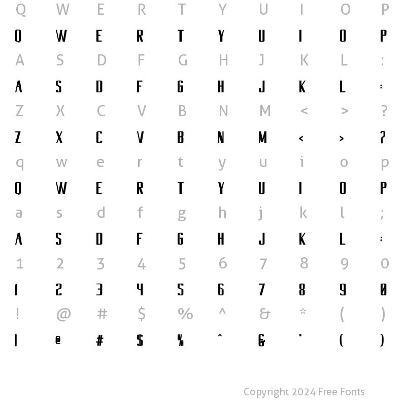 Character Map of Harsa Bold